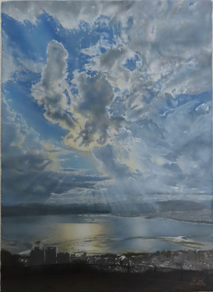 諏訪湖〜天使の梯子