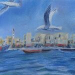 ドバイの水路にて